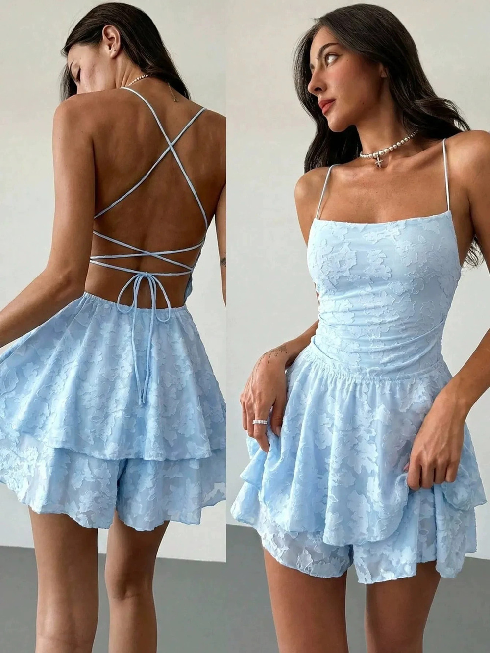 Zara Backless Spaghetti Strap Mini Dress Slim Fit Waist Cinching